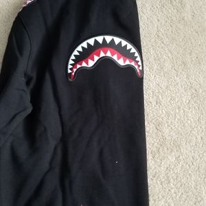 Sprayground shark logo zip up men's hoodie